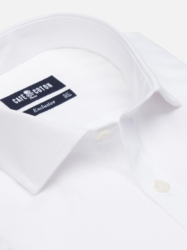 Wit speldenprik Slim fit overhemd - Lange mouwen
