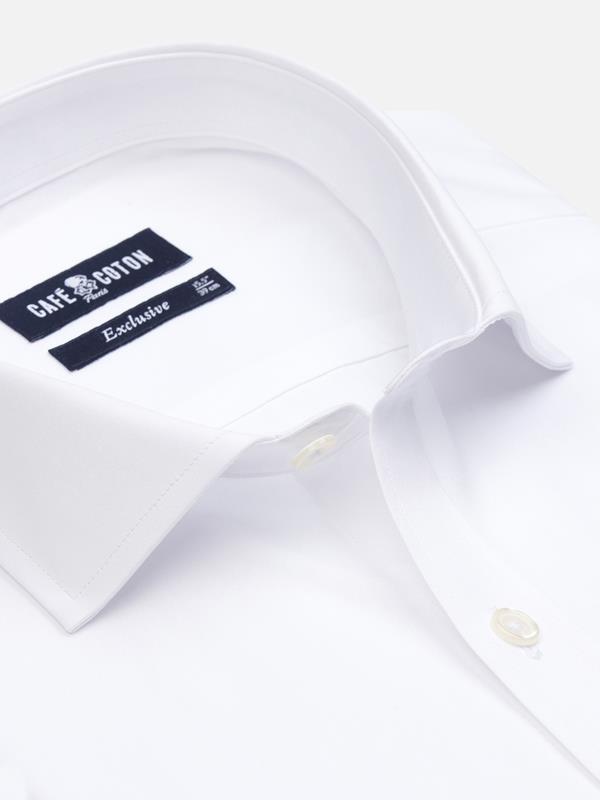 Camisa entallada de popelina blanca - Manga Larga
