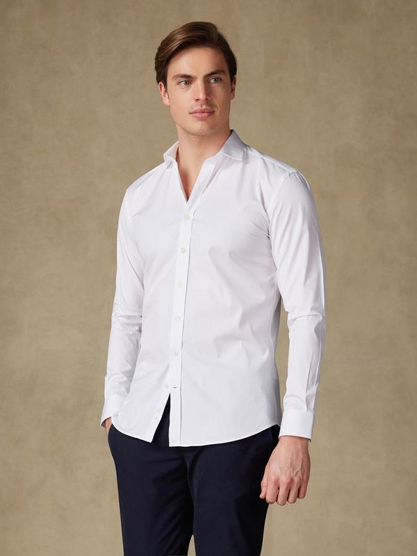 White poplin slim fit shirt - Extra Long Sleeves