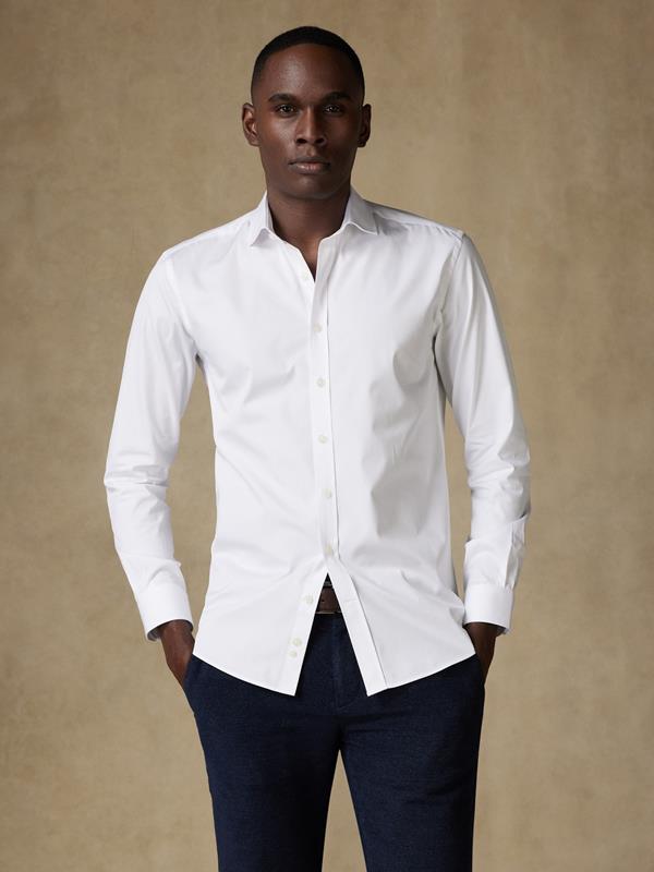 White poplin slim fit shirt - Extra Long Sleeves