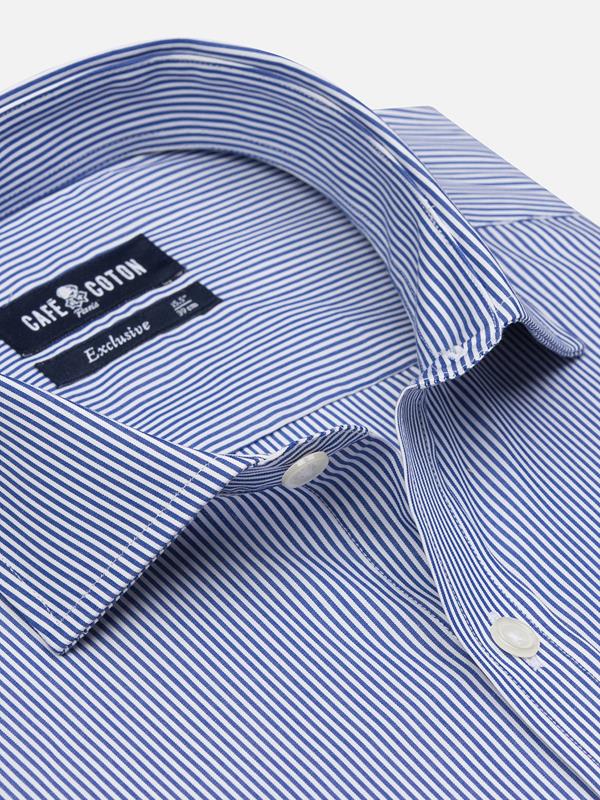 Menthon navy stripes slim fit shirt