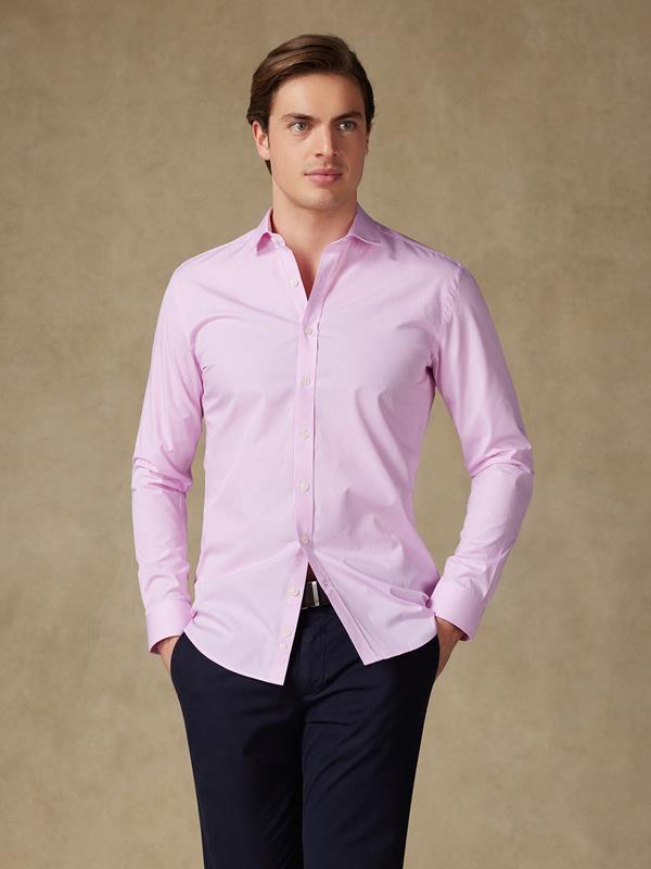 Chemise cintrée Menthon à rayures rose