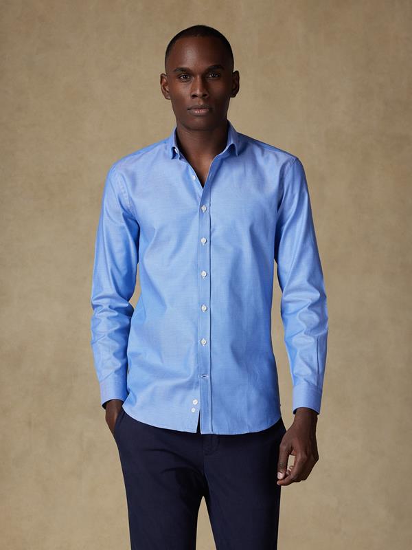 Sole textured slim fit shirt - Blue