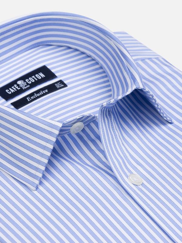 Clive sky blue stripe slim fit shirt