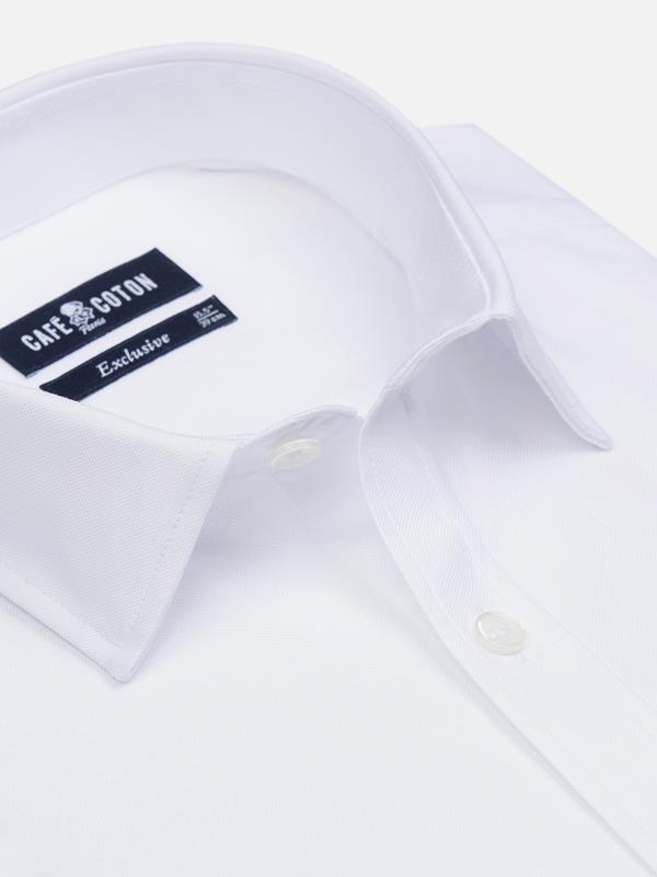 Camisa entallada en oxford blanco - Cuello Pequeño