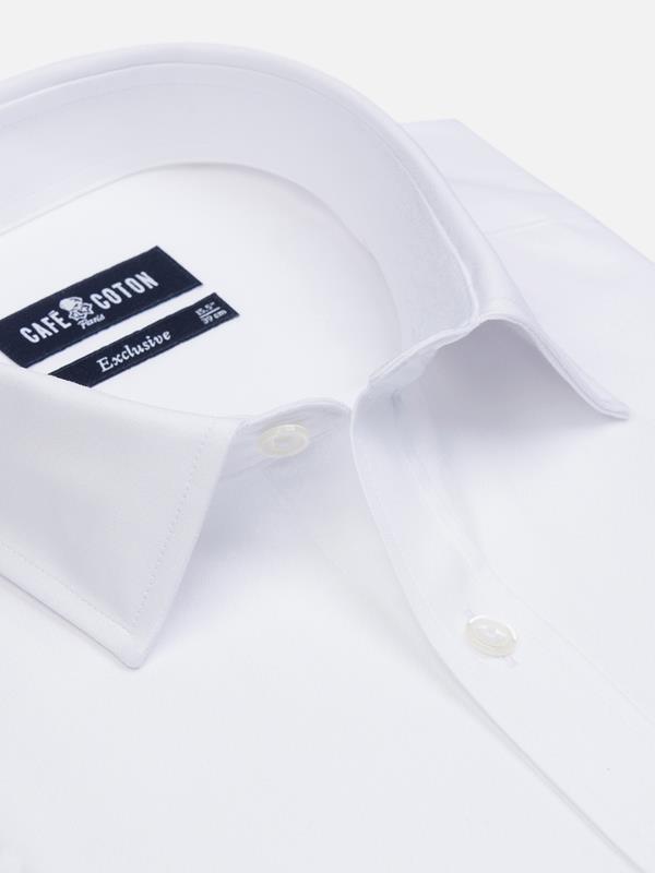 Camisa slim fit en punto pino blanco - Cuello Pequeño