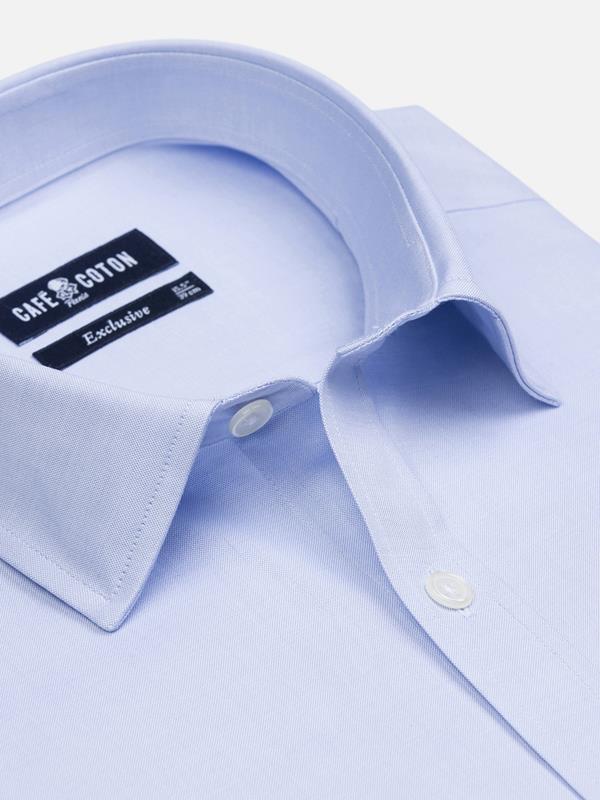 Sky blue pinpoint slim fit shirt - Small collar
