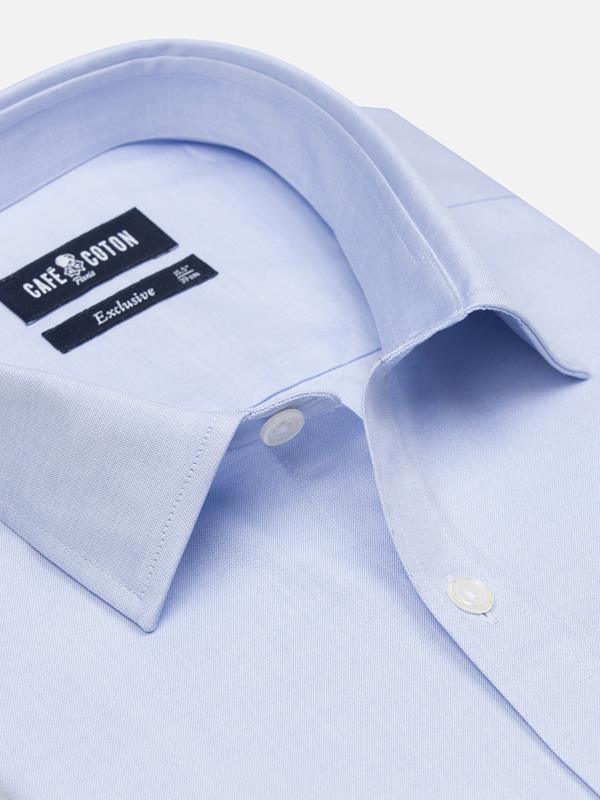 Sky pin point slim fit shirt  - Short Collar
