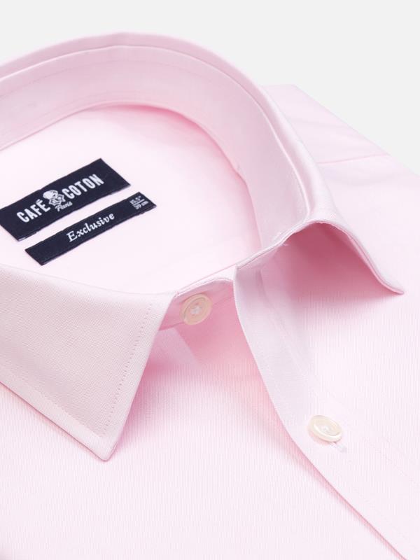 Camisa entallada pin point rosa - Cuello Pequeño