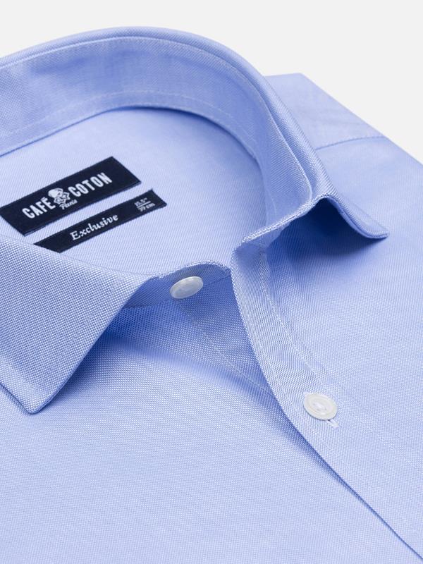 Sky blue oxford slim fit shirt - Musketeer cuffs