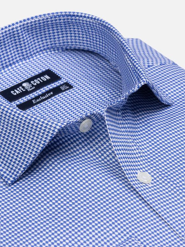 Tomy shirt in blue twill - Double Cuffs