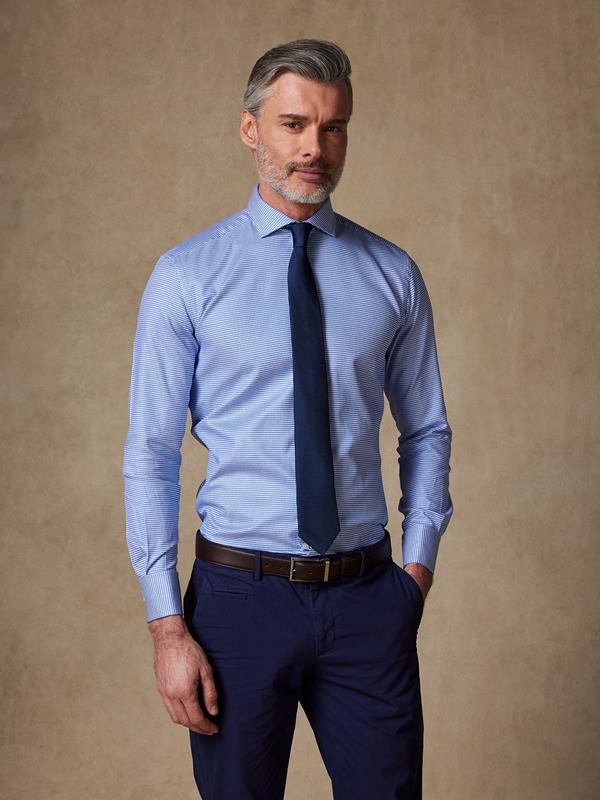 Tomy shirt in blue twill - Double Cuffs