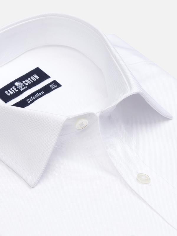 Koninklijk wit oxford overhemd - Dubbele manchetknoop