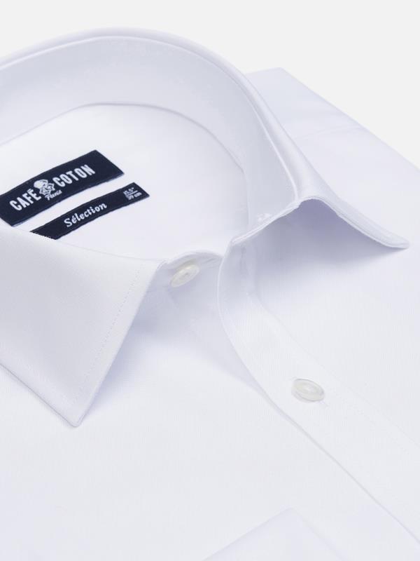 Royal white pinpoint slim fit shirt - Musketeer cuffs