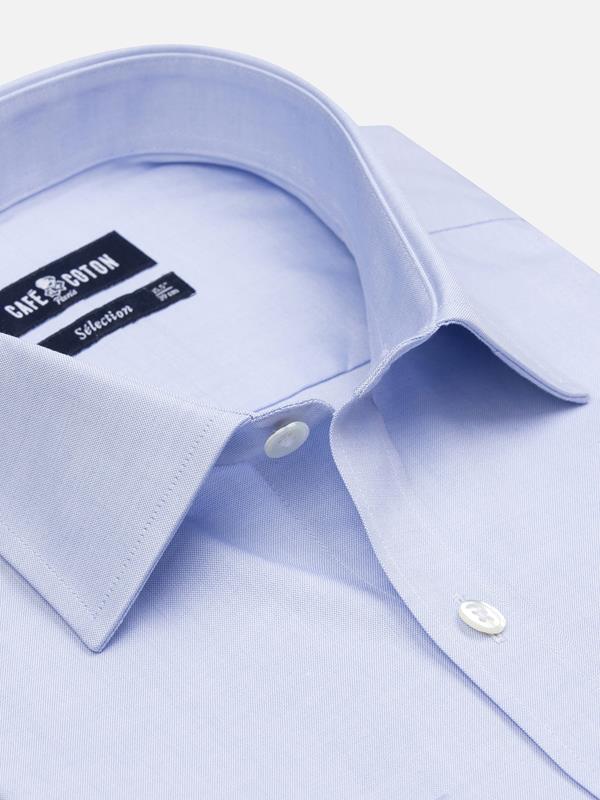 Royal sky blue pinpoint shirt - Double Cufflink