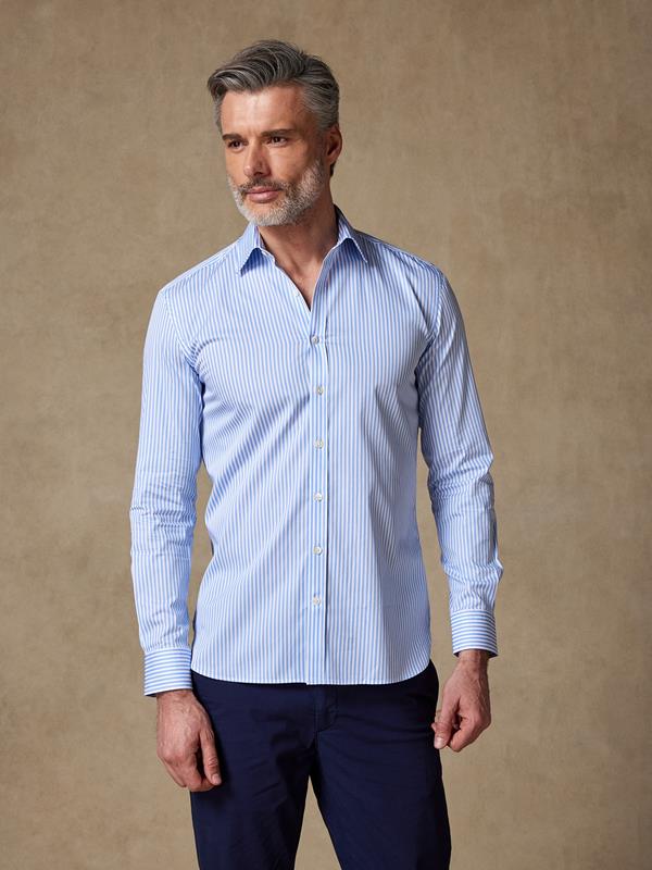 Nash sky blue stripe slim fit shirt