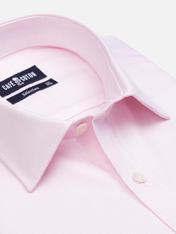 Slank overhemd in roze vlecht