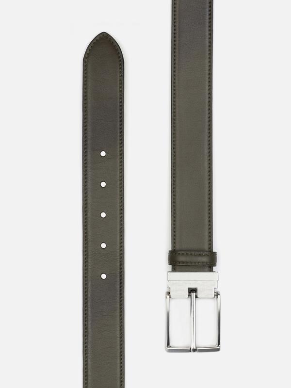 Khaki leather belt