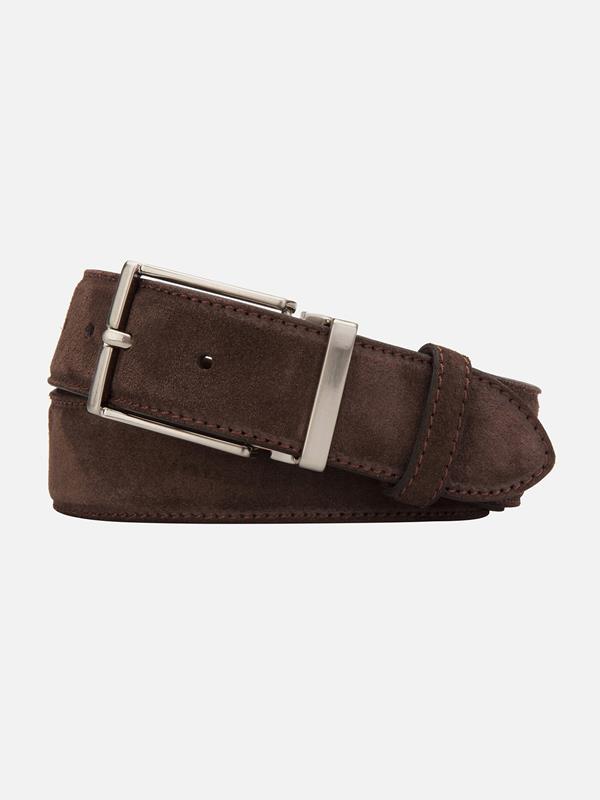 Chocolate velvet leather belt