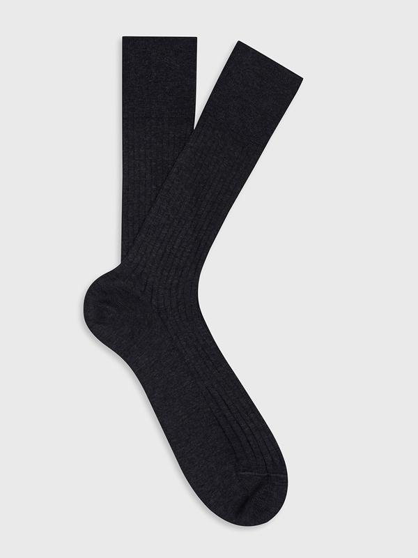 Chaussettes Bret en fil d'écosse anthracite