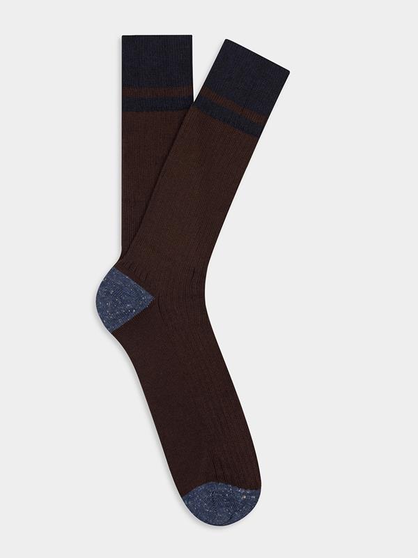 Chaussettes bicolores Bobby chocolat