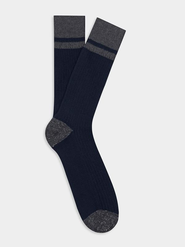 Bobby two-colour socks navy