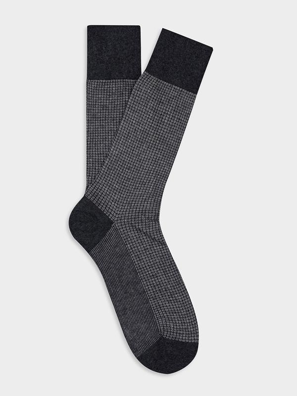 Chaussettes Brad anthracite à micro-motifs 