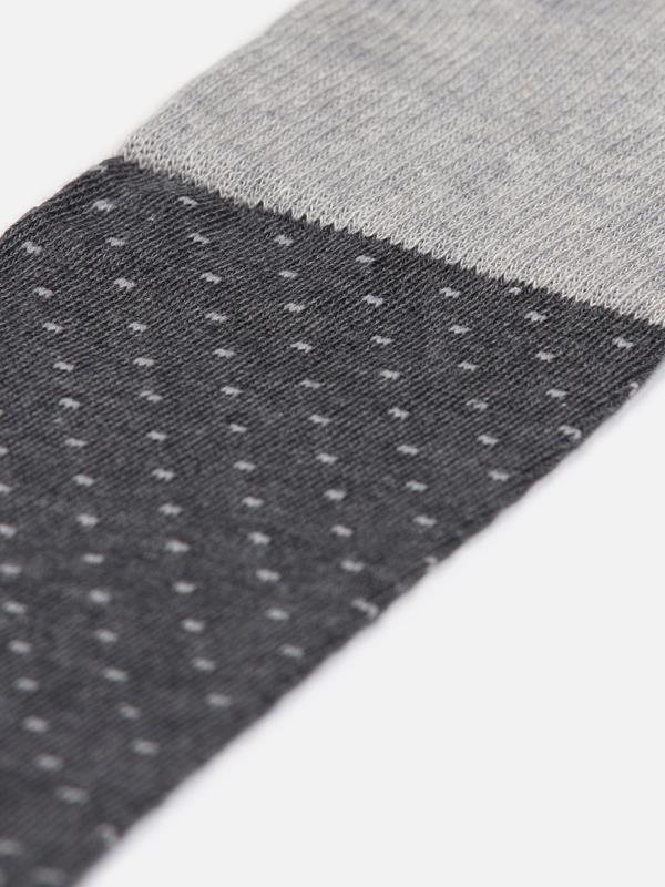 Patterned anthracite cotton socks