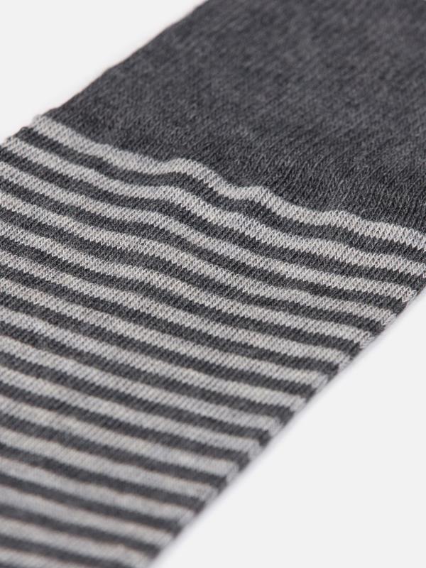 Striped anthracite cotton socks
