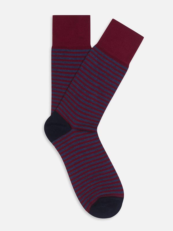 Striped burgundy cotton socks