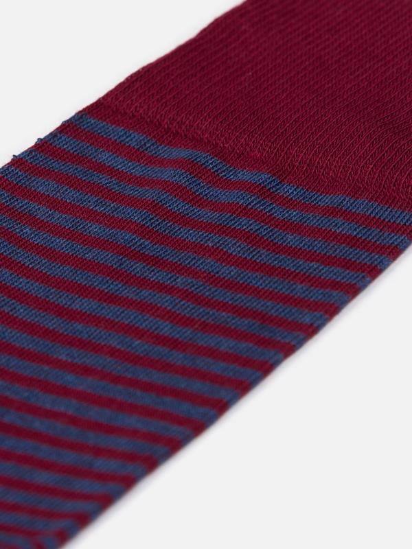 Striped burgundy cotton socks