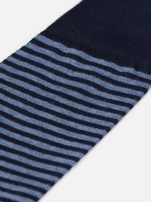 Striped navy blue cotton socks