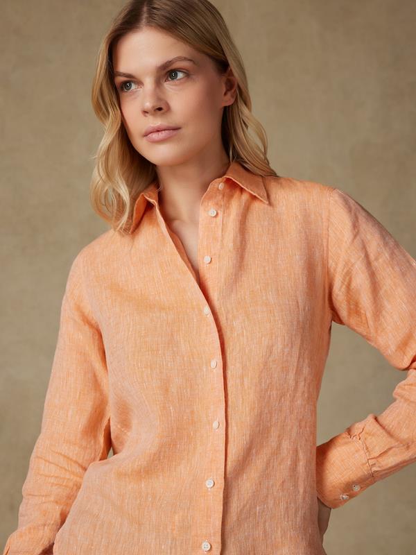 Albane camisa de lino naranja