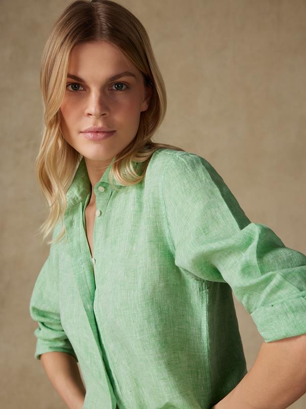 Albane green linen shirt