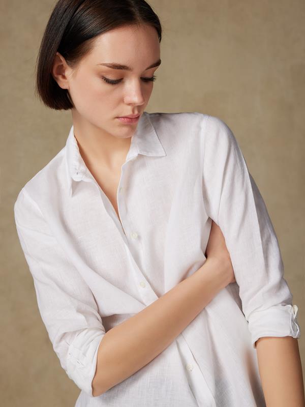Camisa Justine de lino blanco 