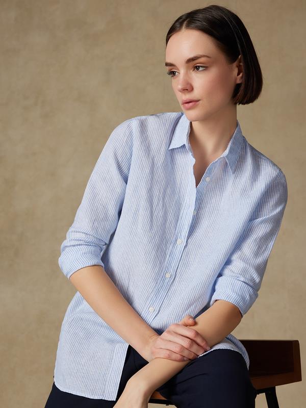 Justine linen shirt with striped