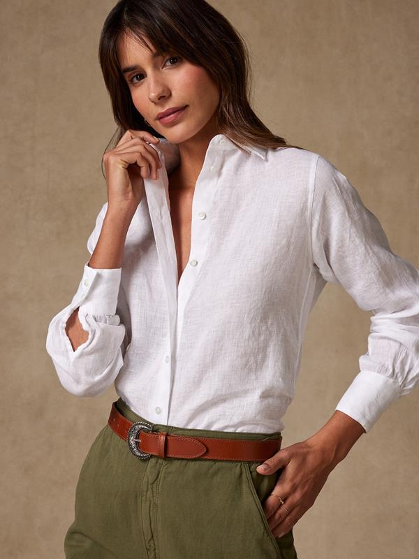 Albane shirt in white linen