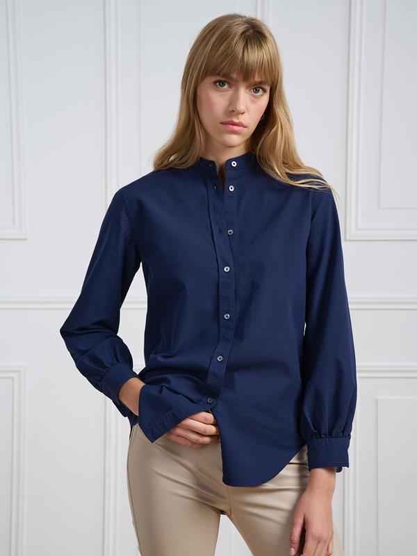 Helene marineblauw structuur shirt