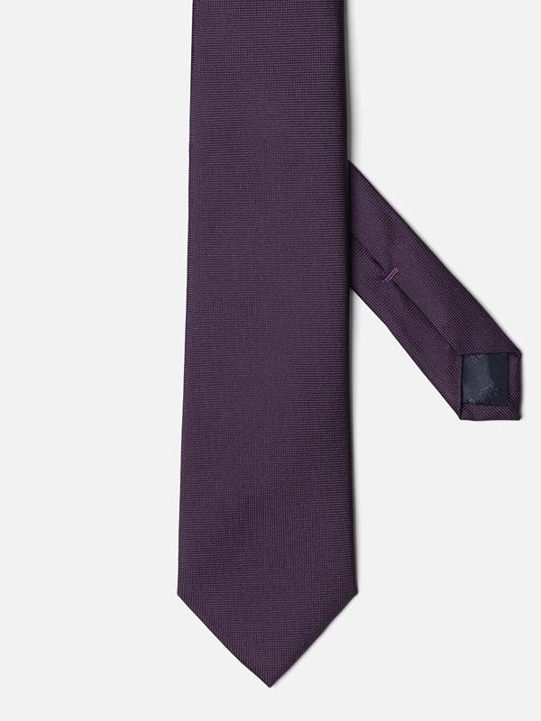 Aubergine silk micro braided tie