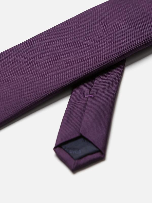 Aubergine silk micro braided tie