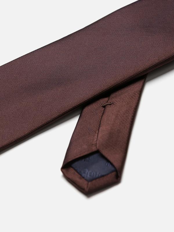 Tie in chocolate silk twill