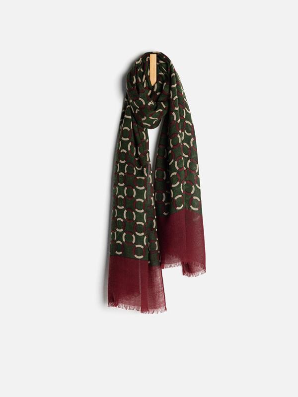 Sjaal met Castillaans motief van groene wol