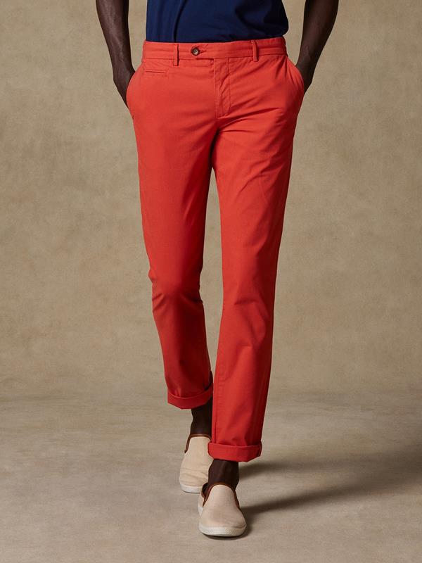 Rust coloured chino trousers