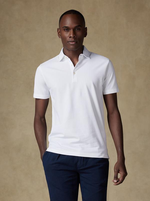 Heritage polo shirt in white piqué