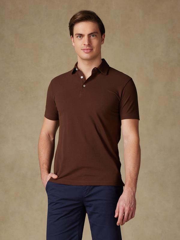 Heritage polo in brown piqué