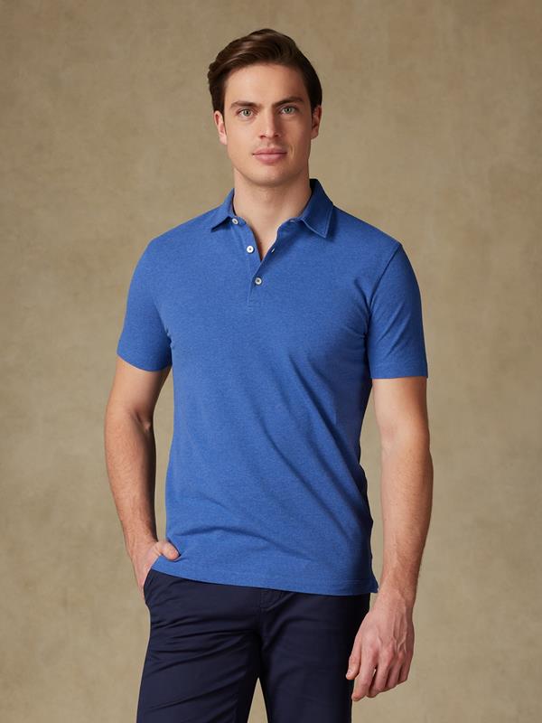 Heritage polo in blauw piqué