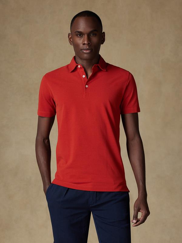 Heritage Polo in rust piqué