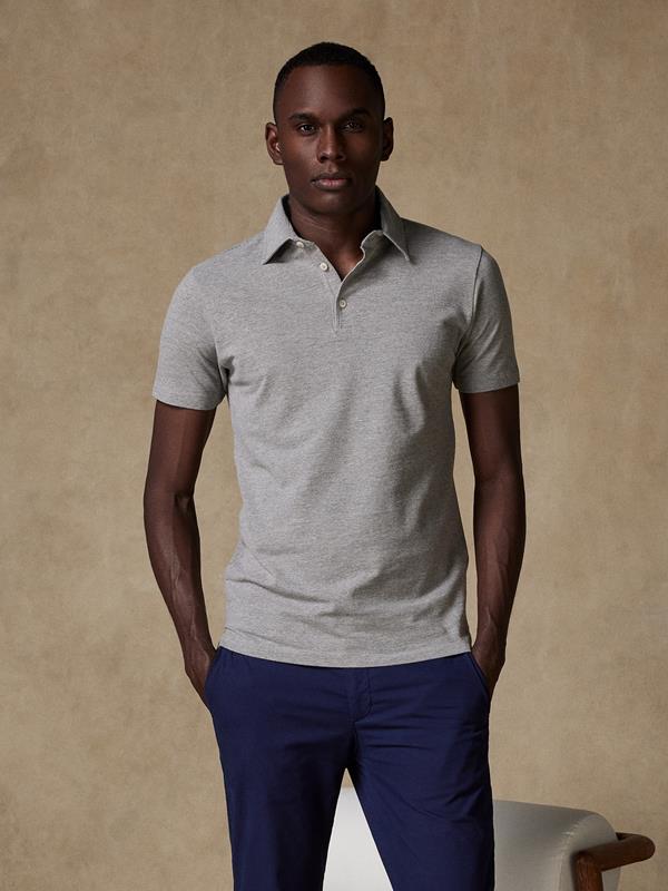 Heritage Polo in mottled grey pique