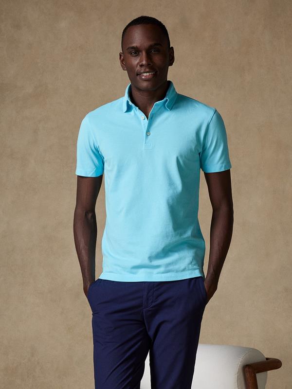 Heritage Polo in turquoise pique
