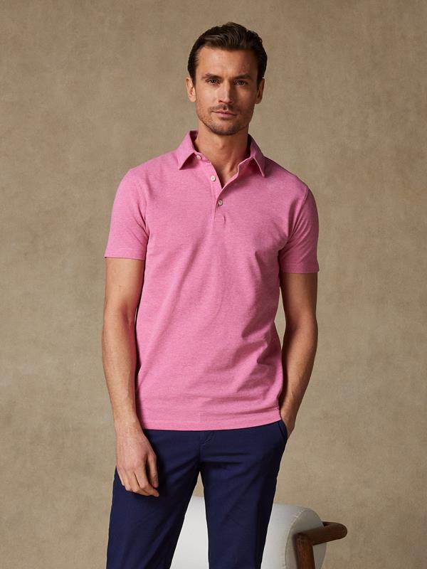 Heritage Polo in mottled pink pique